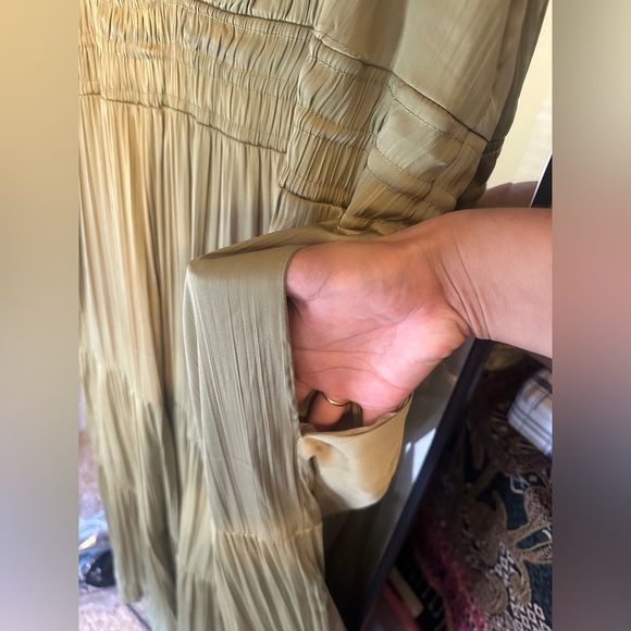 Anthropologie Somerset Olive Green Tiered Maxi Dress - Picture 3 of 14